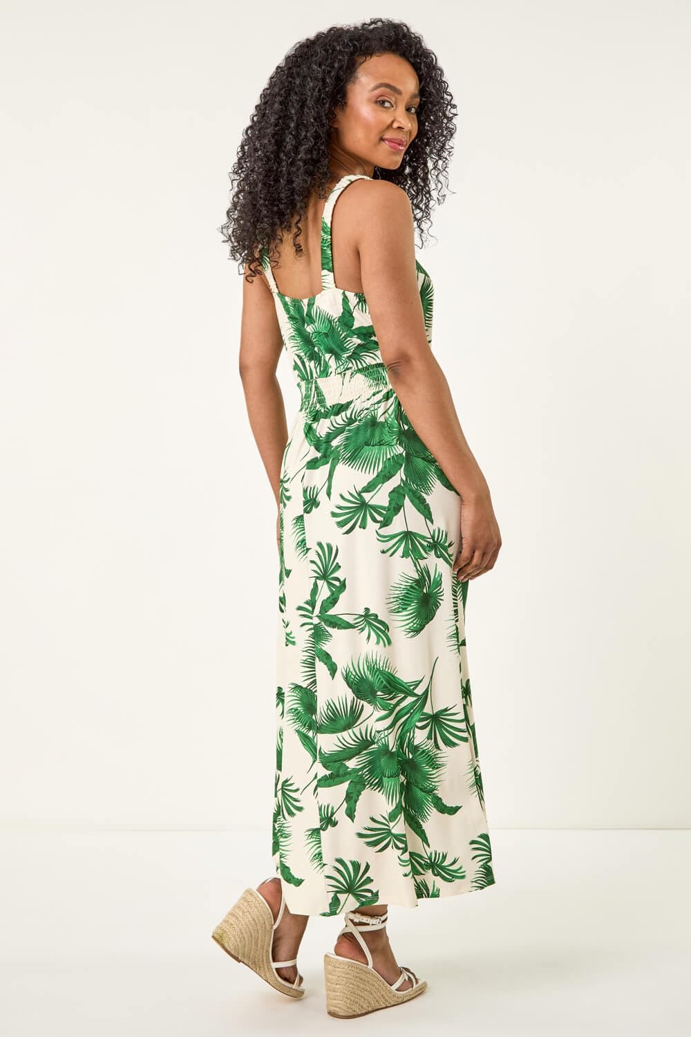 Emma Robe Midi Femme – Robe Été Bretelles Col Carré Broderie Coton Élégante