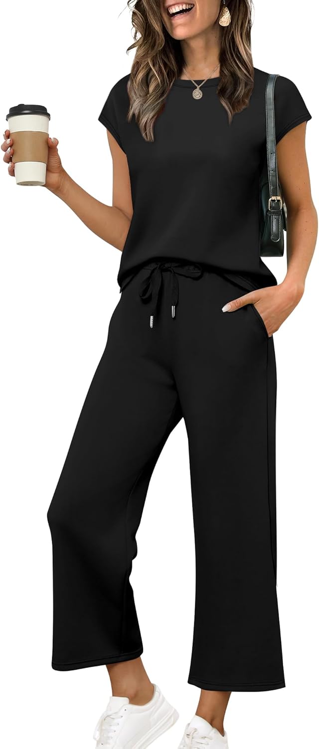 Conjunto de Verano para Mujer Hannah – Top de Manga Corta y Pantalón Corto Ancho