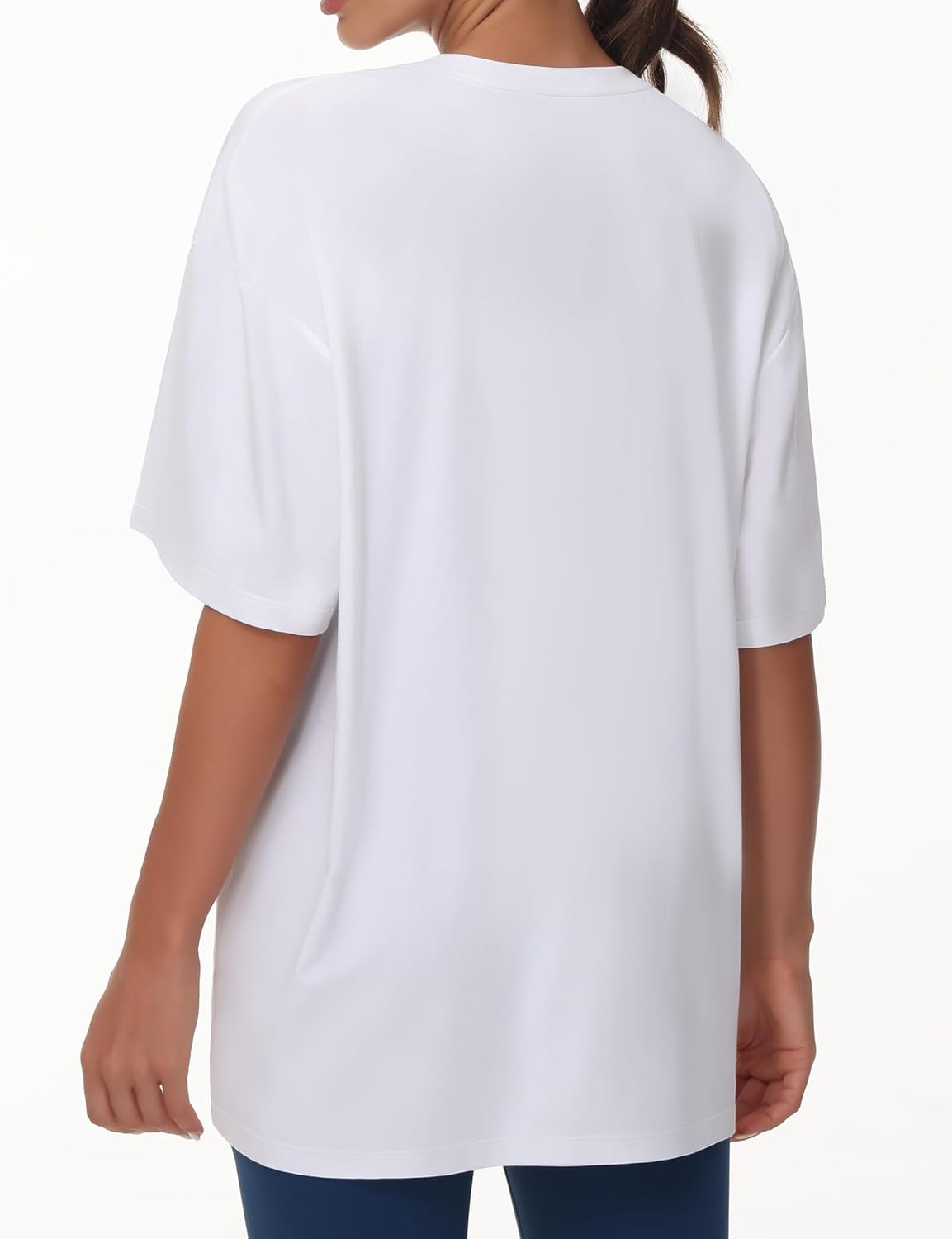 Tricou Beth pentru femei oversize – Guler rotund, mâneci scurte, casual ușor de vară
