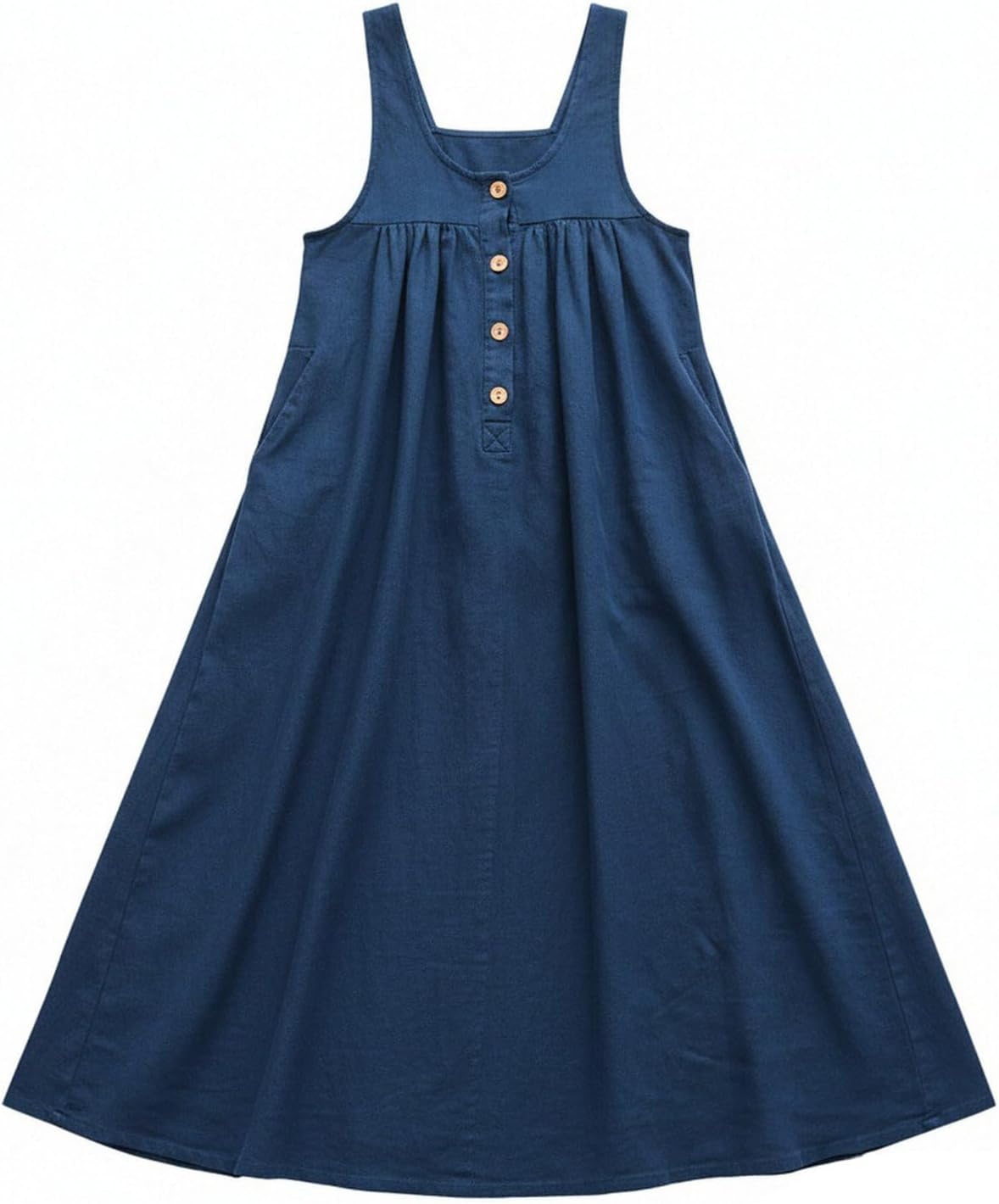 Clémence Lange Denim Salopetjurk – Vintage Pinafore Jurk Met Verstelbare Bandjes
