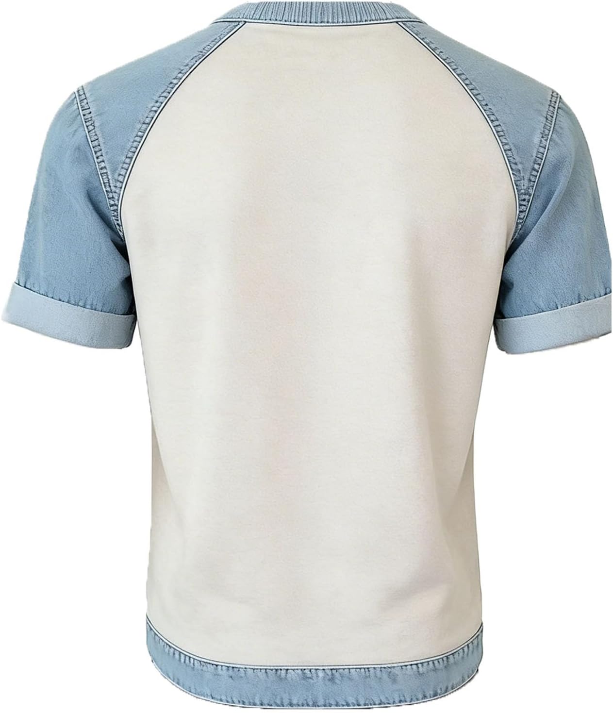 Glaidel Women's Blouse Round Neck – Lightweight Denim T-Shirt, Flowing Cut, Casual Elegant Summer