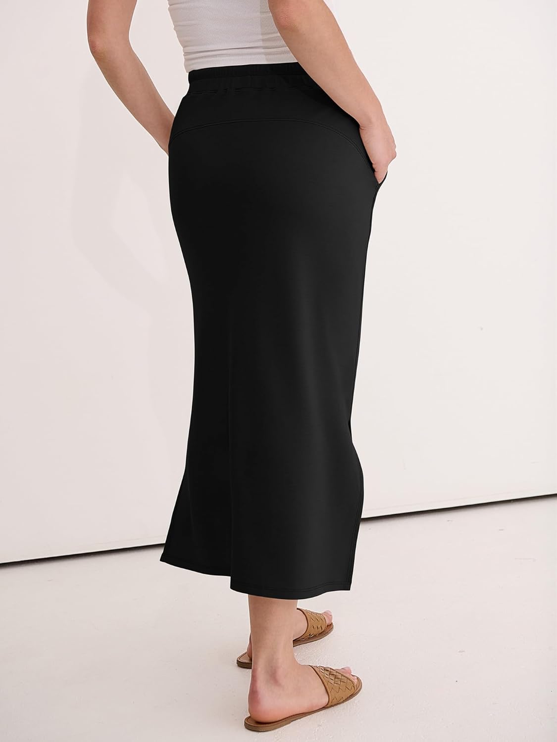 Jessa Jupe Maxi Damen – Maxirock mit hoher Taille, Schlitz & Taschen, lässig schick