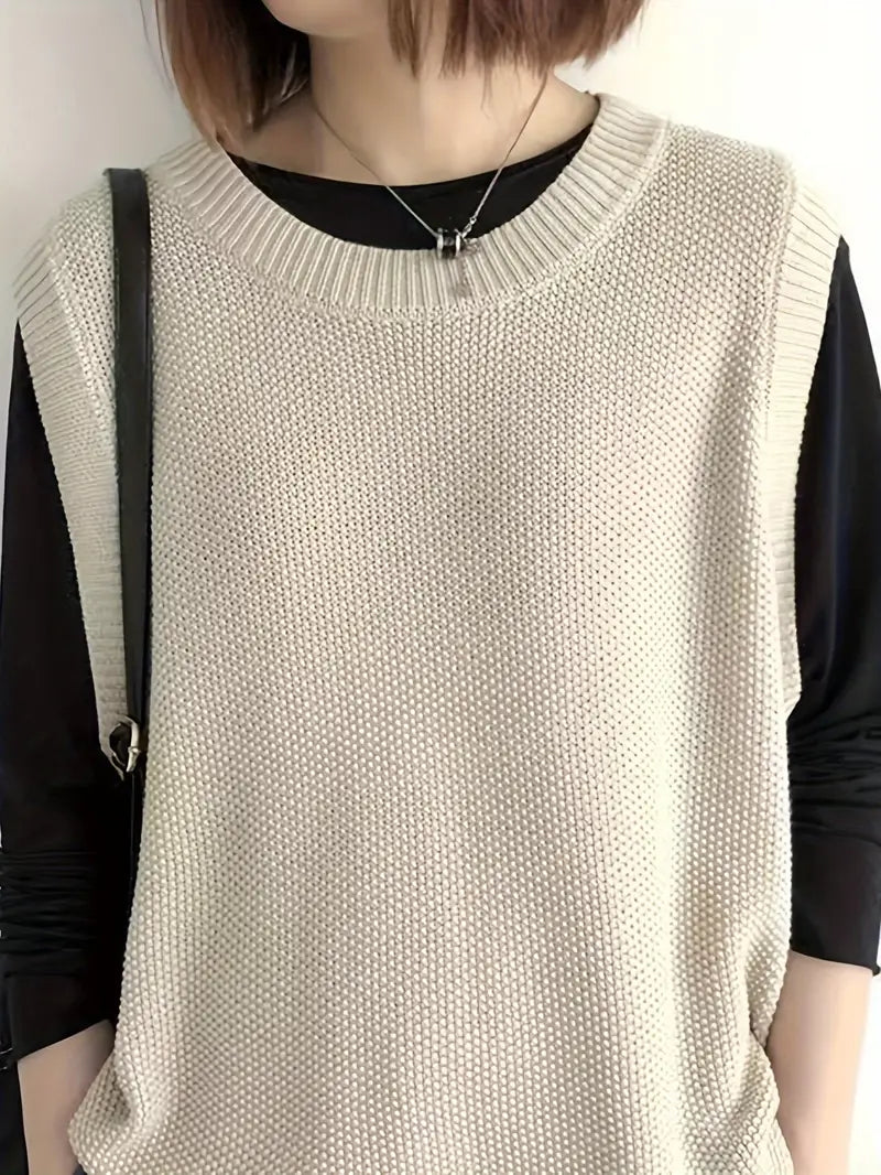 Vanya Pull senza maniche donna – taglio dritto confortevole & collo rotondo classico