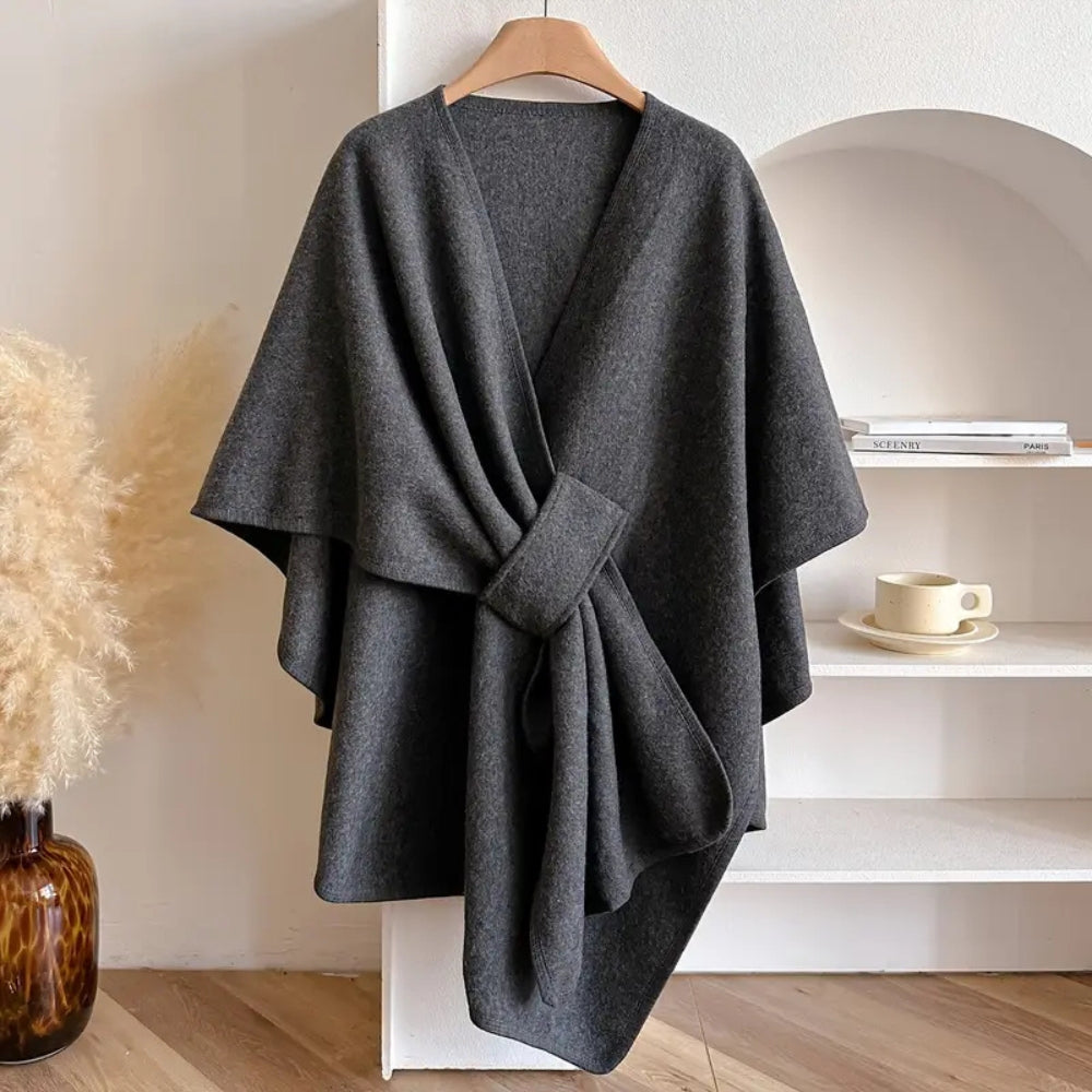 Vivian Manteau Cape Donna – Poncho Invernale Elegante Antivento in Microfibre Morbide e Calde