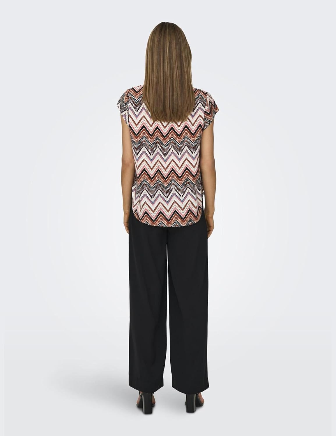 Blusa Jemma Mulher Mangas Curtas – Corte Fluido, Costas com Fecho, Top Elegante de Verão