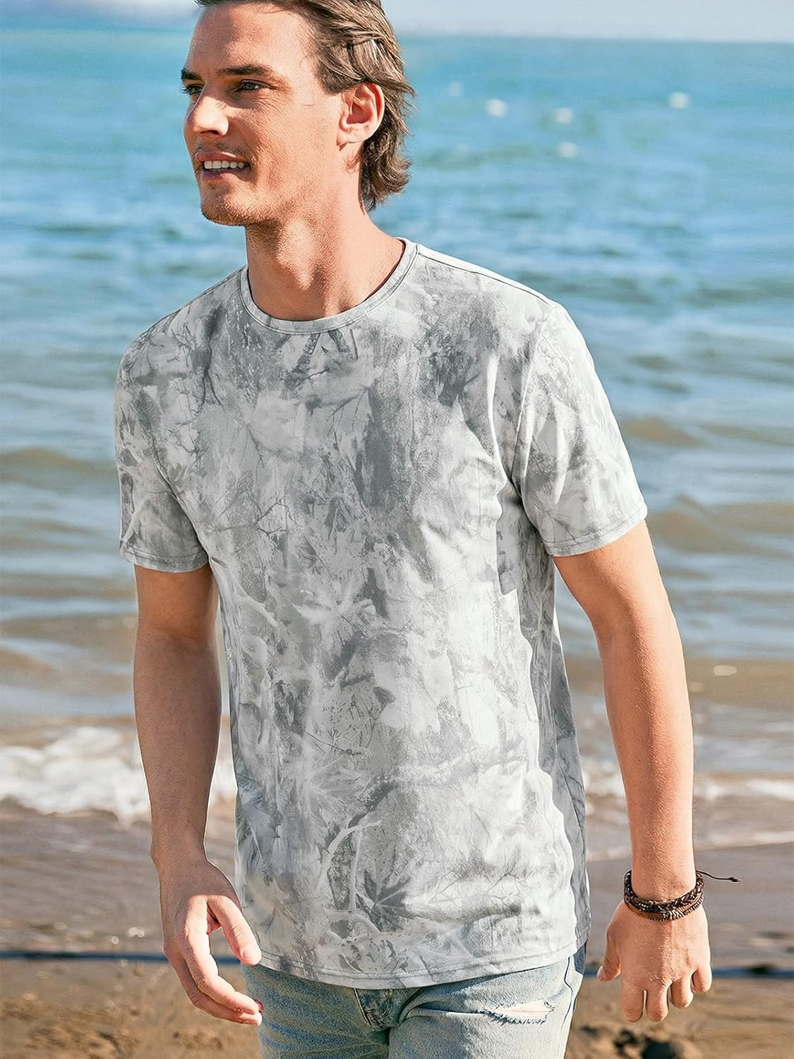 Ryan T-shirt til mænd – Tie Dye Stretch T-shirt, Vintage Streetwear Stil, Sommer