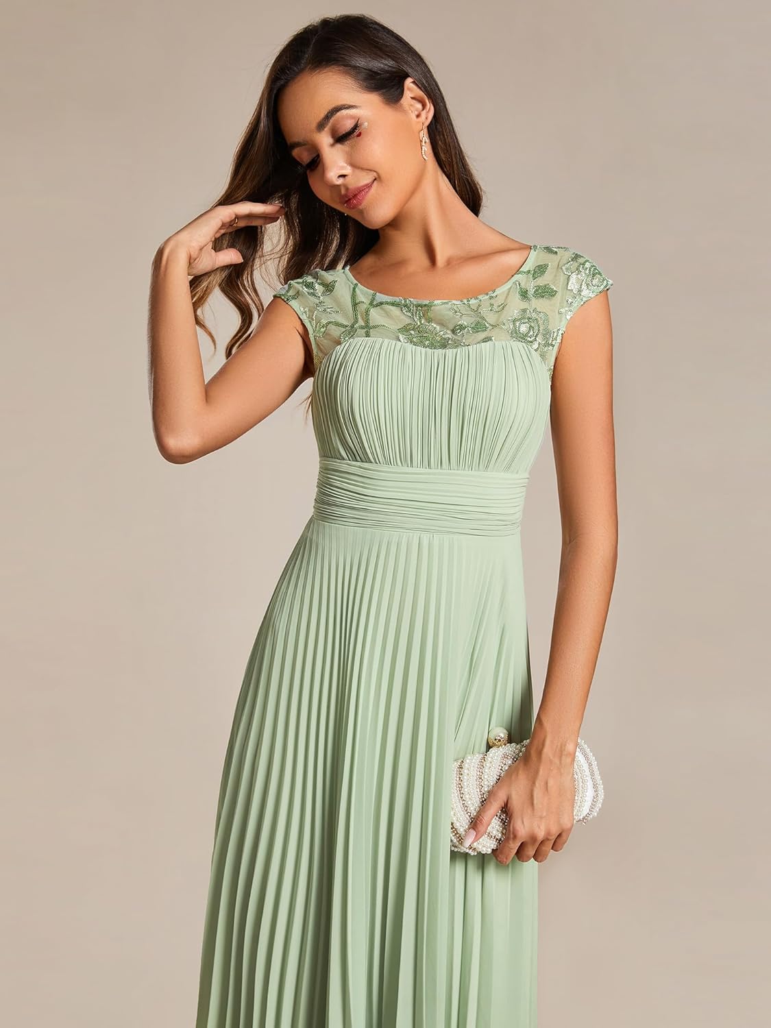Élise Abito Midi Donna – Abito da Sera in Pizzo e Mussola a Linea A Elegante