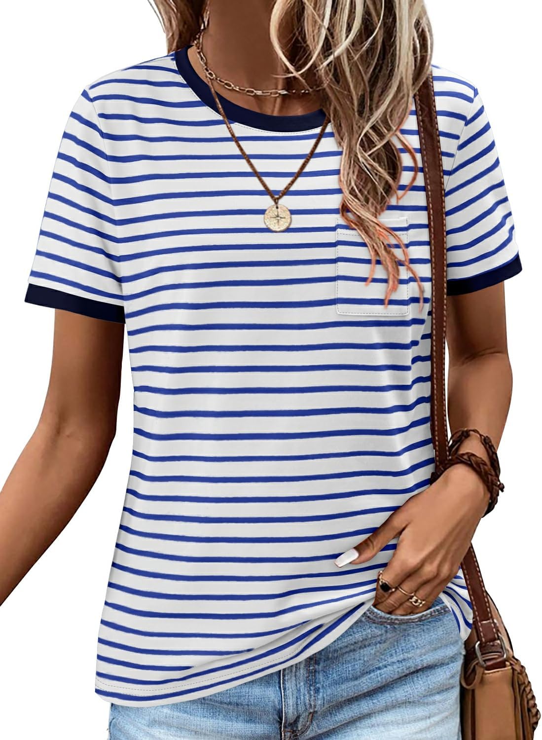 Sofia Top de Linho para Mulher – T-shirt Oversize Casual com Botões e Mangas 3/4