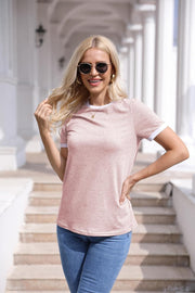 Tricou damă Freline Color Block – Guler rotund, mâneci scurte, croială lejeră de vară