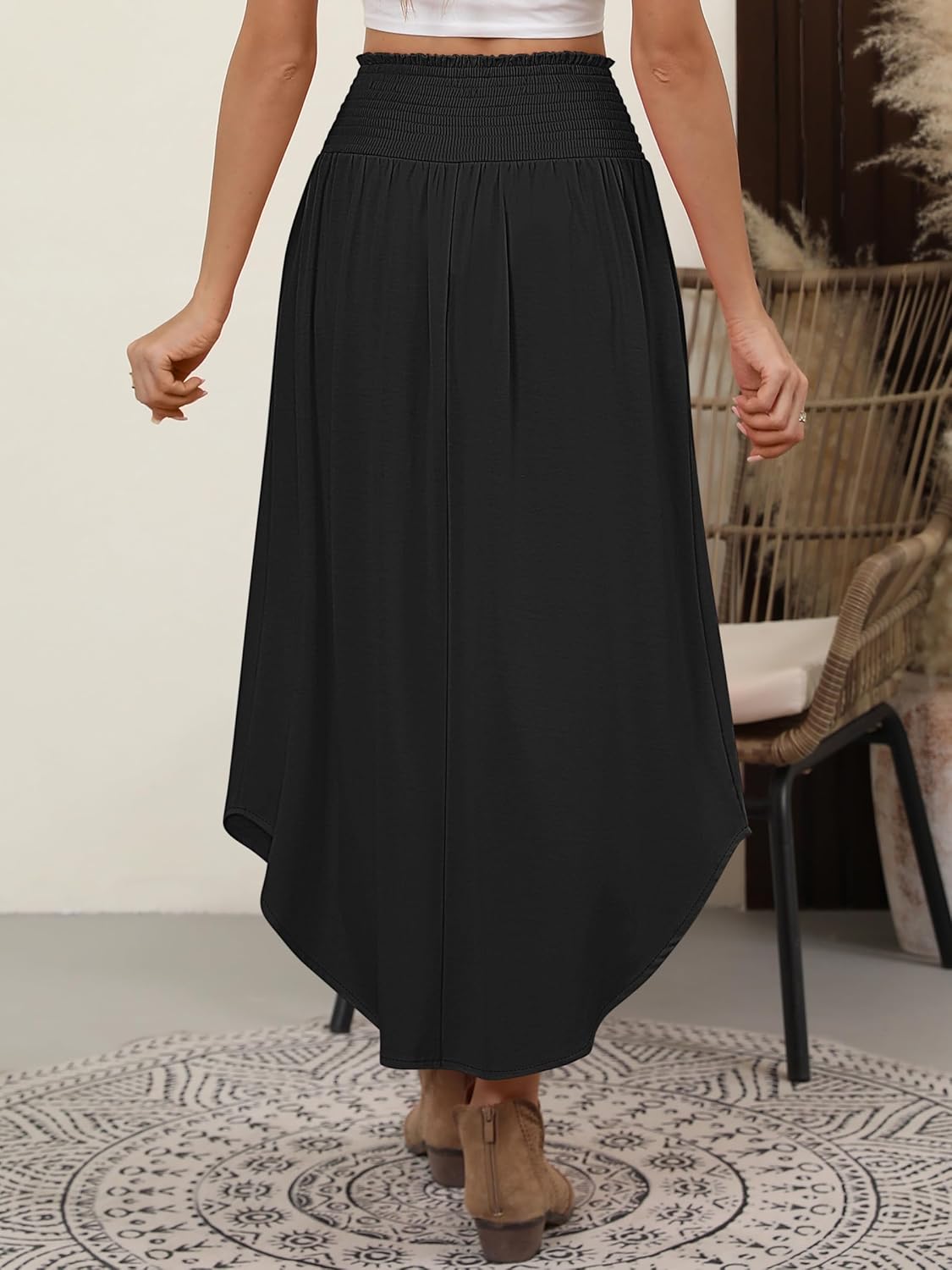 Lulu Jupe Longue Femme – Jupe Maxi Bohème Fleurie, Taille Haute & Fluide