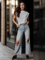 T-shirt Sophie Donna – Top in Cotone Taglio Ampio Maniche Corte Casual Chic
