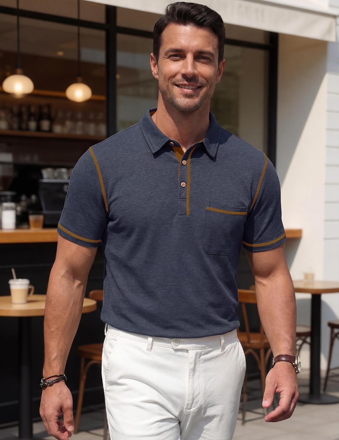 Vianney Pánské Polo – Lehká Bavlna, Kapsa & Ležérní Elegantní Styl Léto