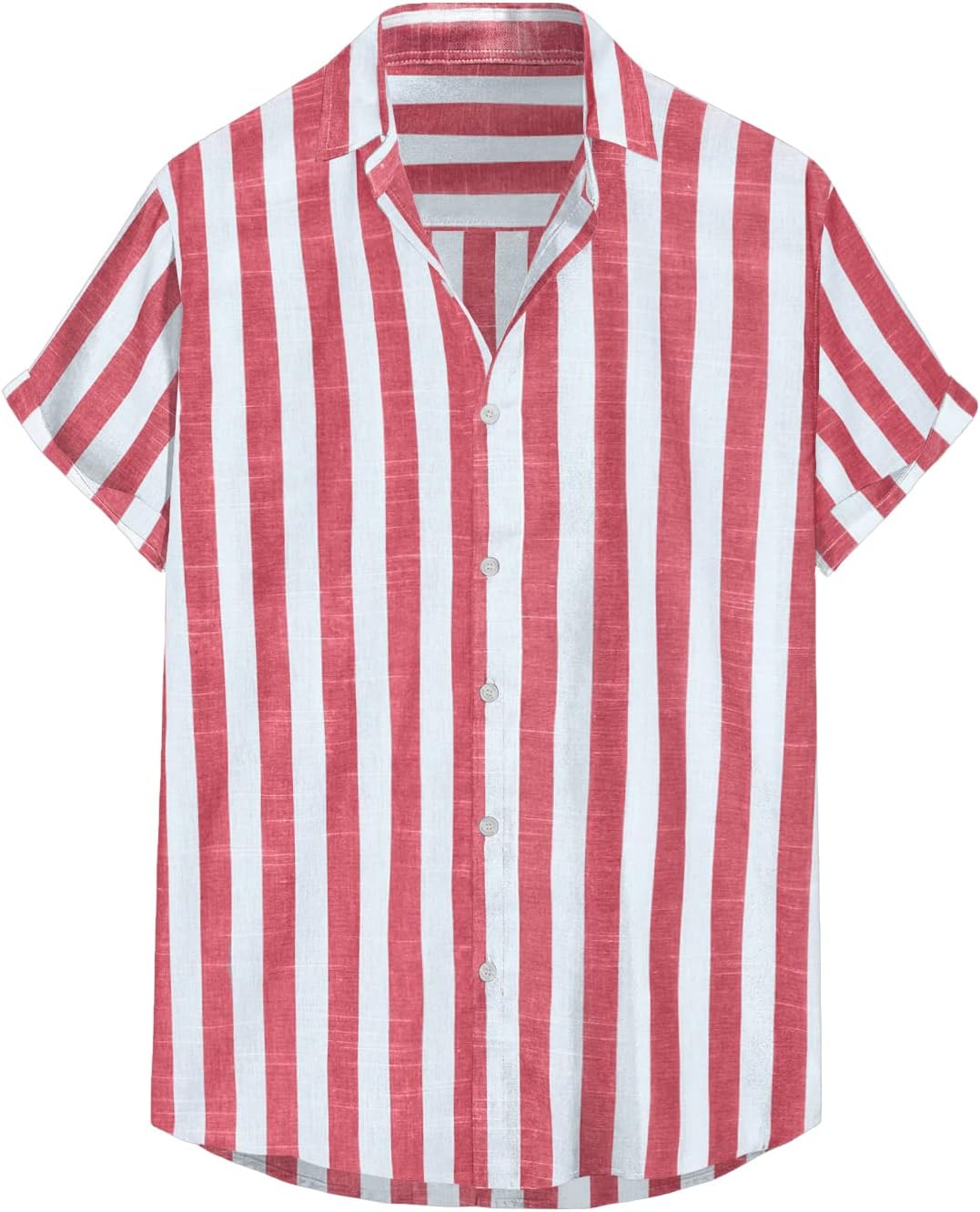 Julien Chemise Homme – Chemise Rayée Manches Courtes, Style Été Casual Chic