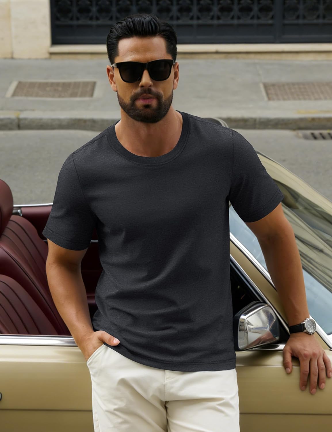 Léon T-Shirt Herren – Weiches Baumwoll-T-Shirt, atmungsaktiv & einfacher Casual-Stil