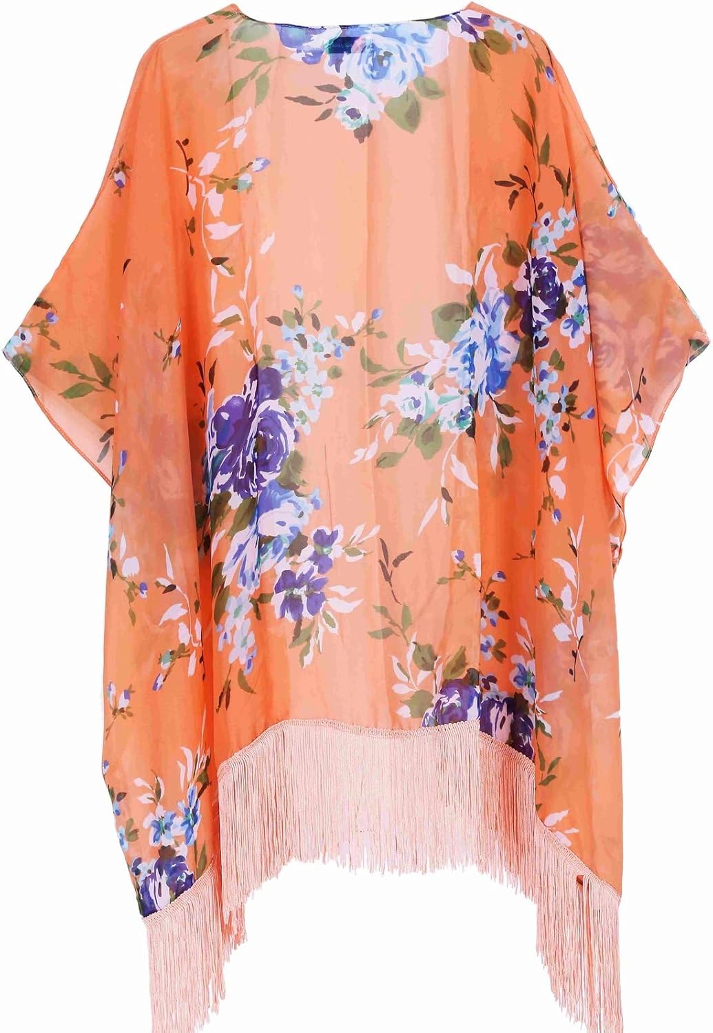 Maya strandkimono dames – lichte chiffon kimono met luipaardprint, bikini cover-up