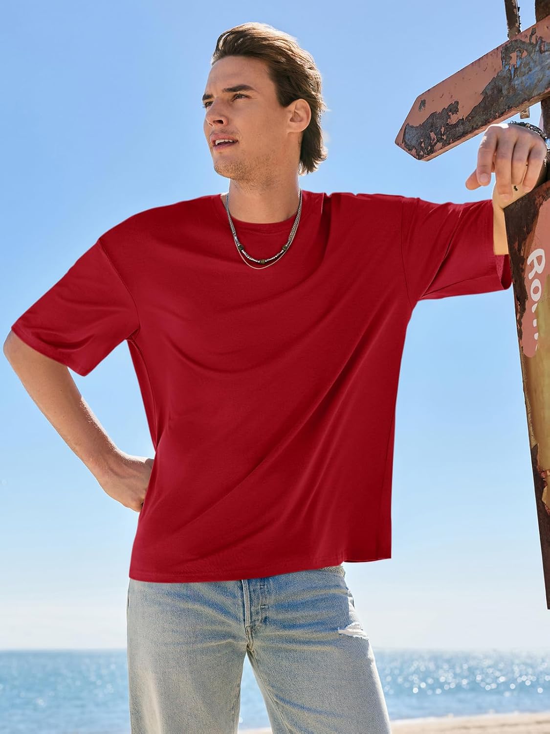Tricou bărbați Noé – Tricou oversize din bumbac, stil vintage și casual de vară