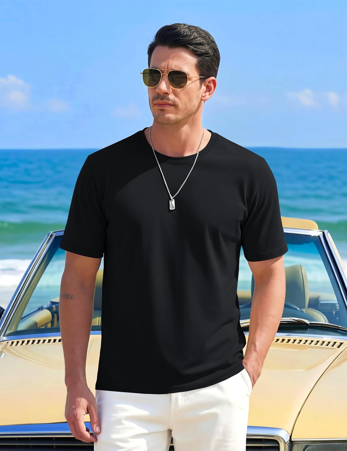 Alex T-shirt til mænd – Åndbar T-shirt med UPF80+, Hurtigtørrende & Casual stil