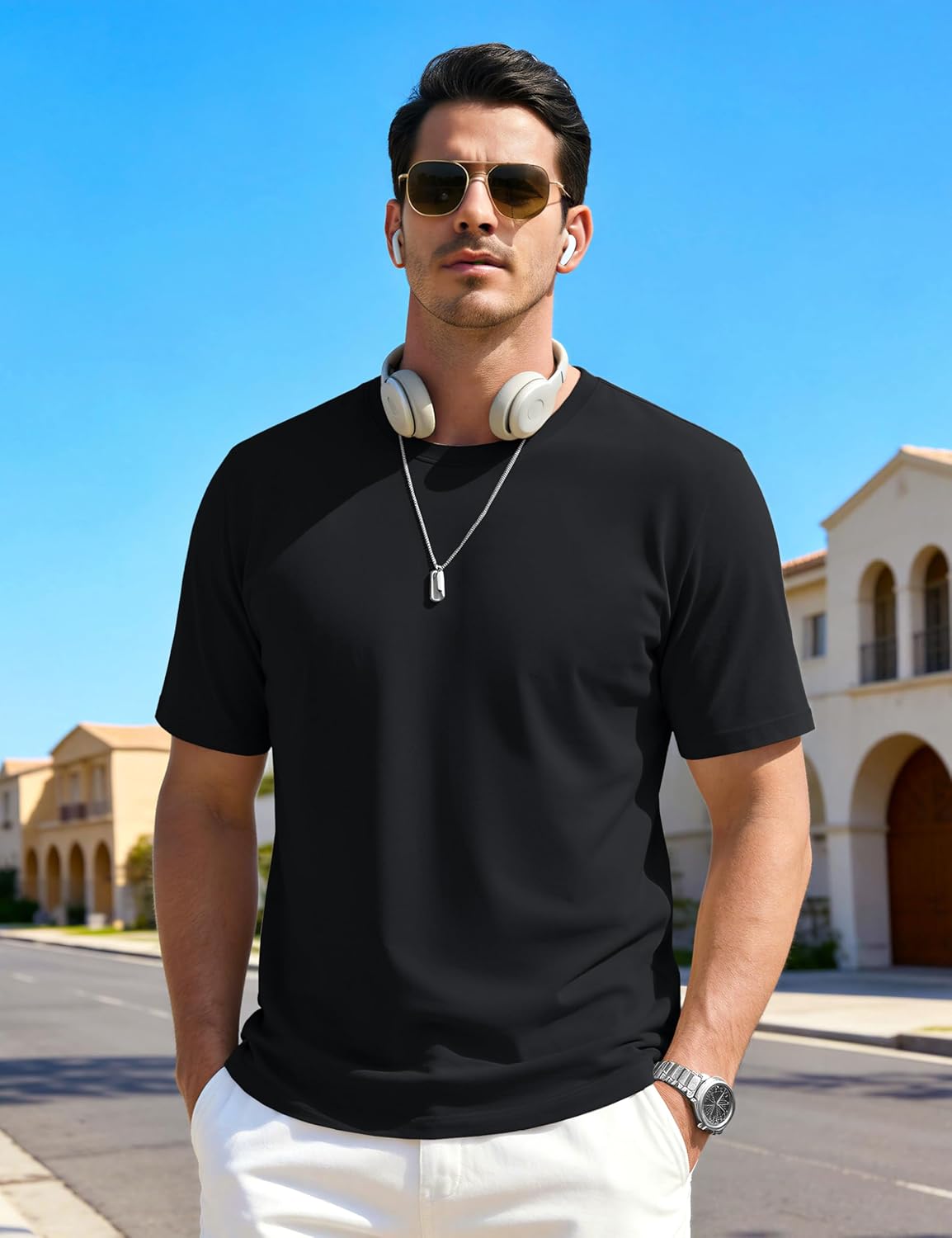 Alex T-shirt til mænd – Åndbar T-shirt med UPF80+, Hurtigtørrende & Casual stil