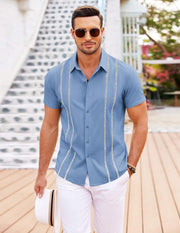 Camisa Guayabera Diego para Hombre – Camisa Cubana de Lino para Verano, Estilo Elegante