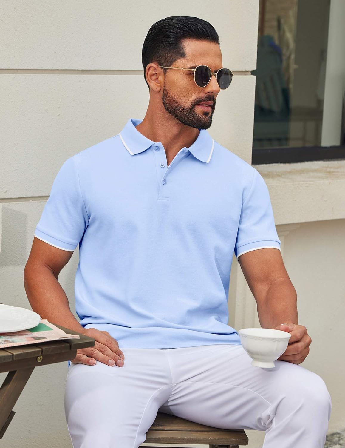 Robert Polo Homem – Polo de Algodão Piqué, Leve & Estilo Casual Chic Verão