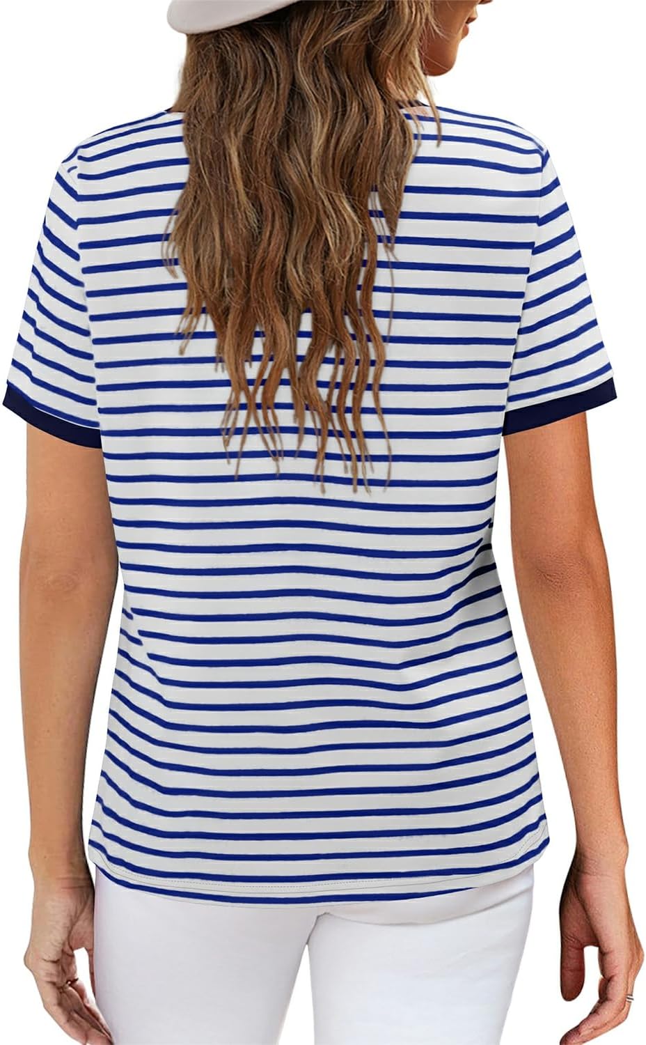 Sofia Top de Linho para Mulher – T-shirt Oversize Casual com Botões e Mangas 3/4