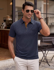 Leonel Heren Polo – Lichtgewicht Katoenen Polo, Zakje & Casual Chic Zomerstijl