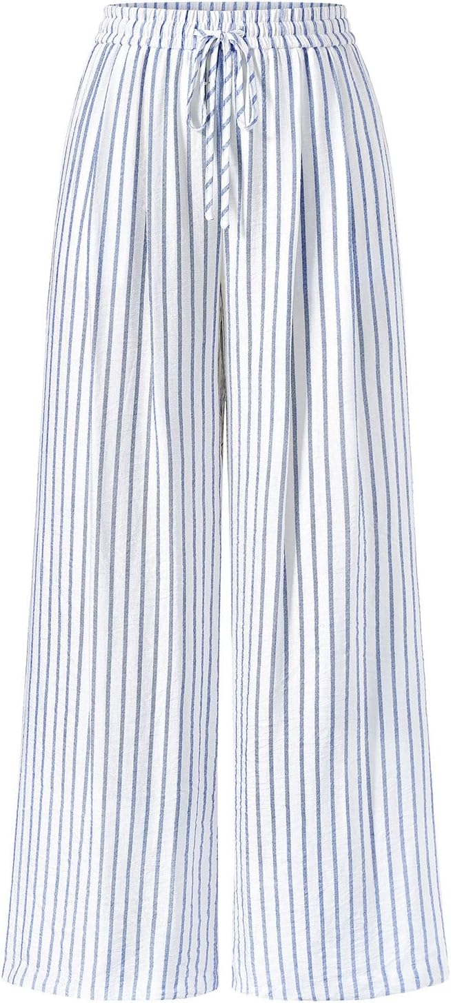 Maggie Pantalón Mujer – Pantalón Palazzo Floral Talle Elástico Ancho Verano