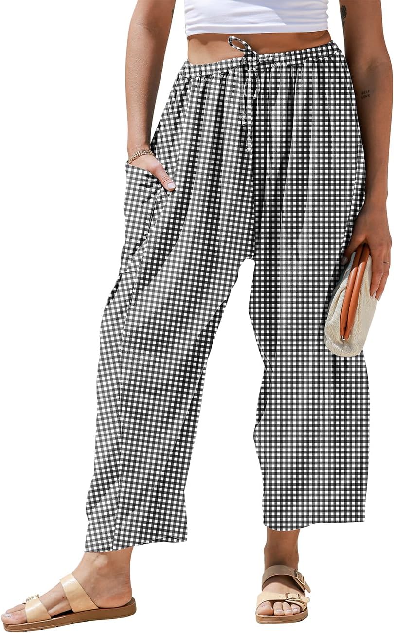 Lucia Pantaloni Donna – Palazzo Lino Righe Larghe Vita con Coulisse e Tasche