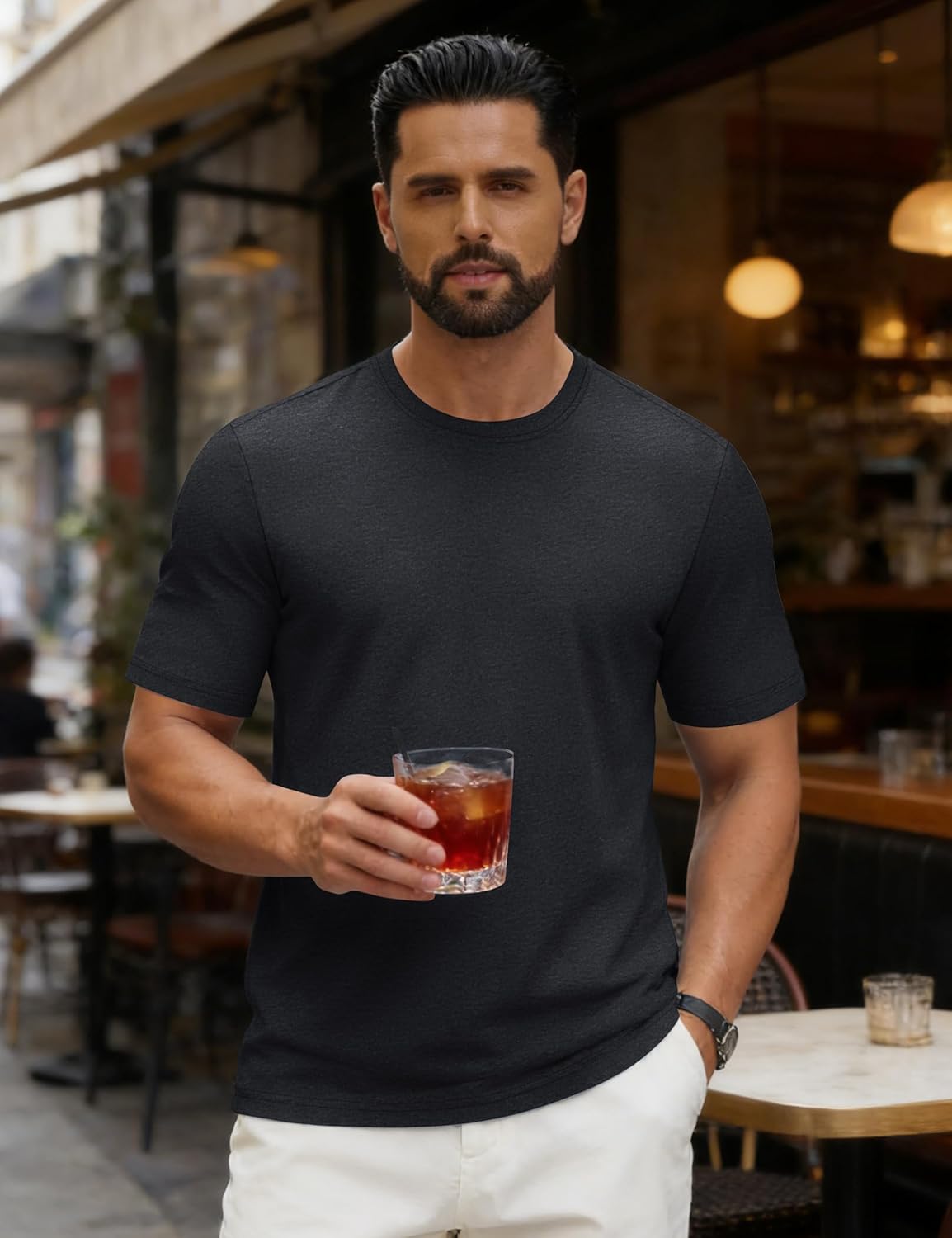 Léon T-Shirt Herren – Weiches Baumwoll-T-Shirt, atmungsaktiv & einfacher Casual-Stil