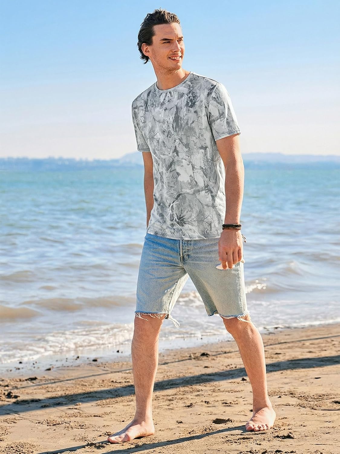 Ryan T-shirt til mænd – Tie Dye Stretch T-shirt, Vintage Streetwear Stil, Sommer