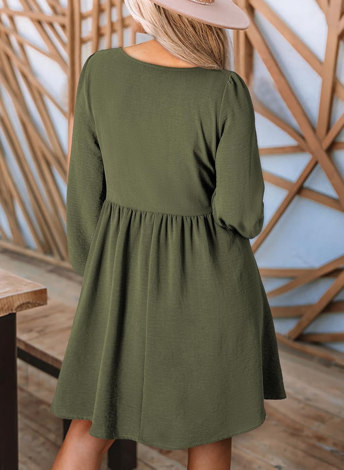 Sophie Robe Femme Midi Mousseline – Col Rond, Manches Longues, Coupe A-Line