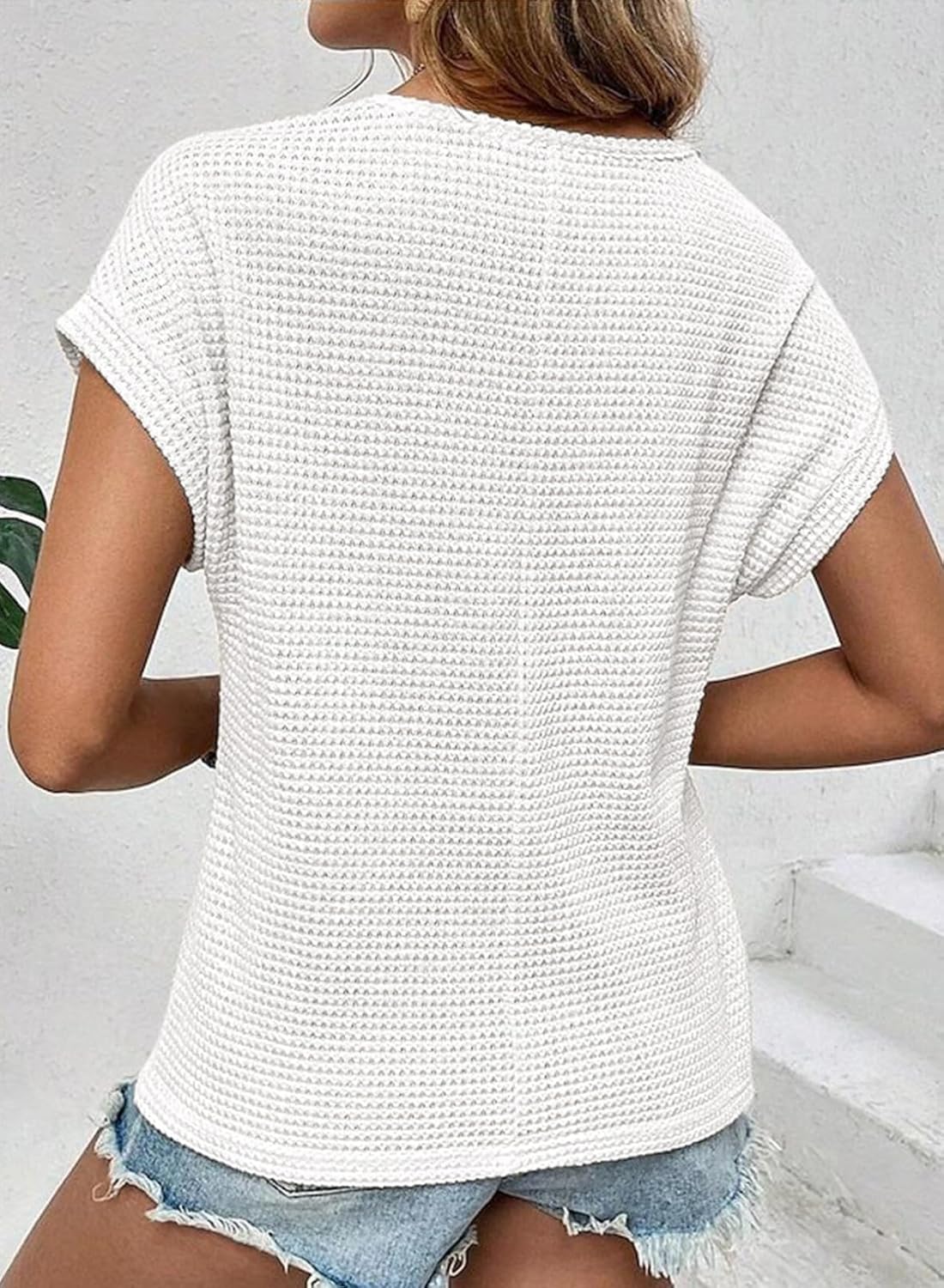 Belinda Damen Bluse Spitze – Rundhals, Kurze Ärmel, Weite Elegante Passform Sommer