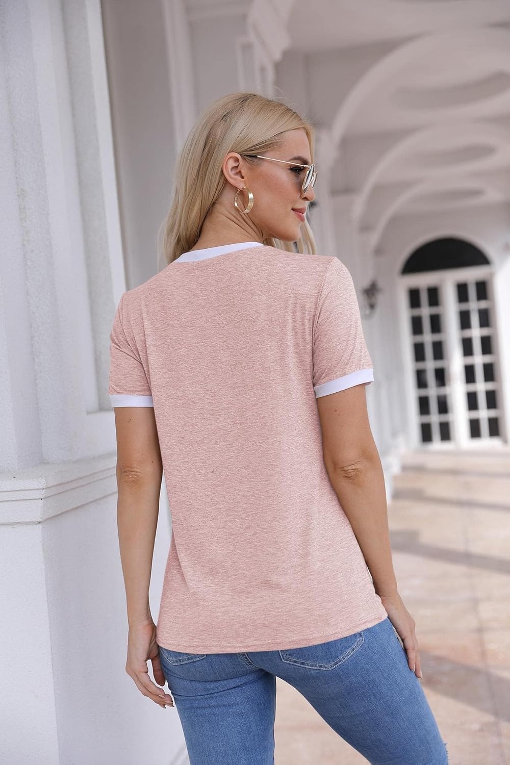 Tricou damă Freline Color Block – Guler rotund, mâneci scurte, croială lejeră de vară