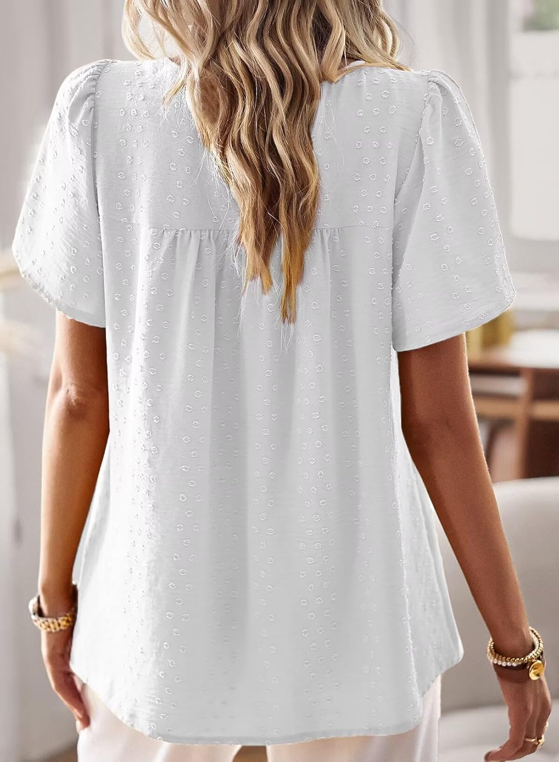 Blusa Eugenia Feminina – Top Boémio com Renda de Croché e Mangas Curtas