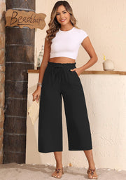 Joanna Damenhose Capri – weiter Schnitt, hohe elastische Taille, leicht, schick im Sommer