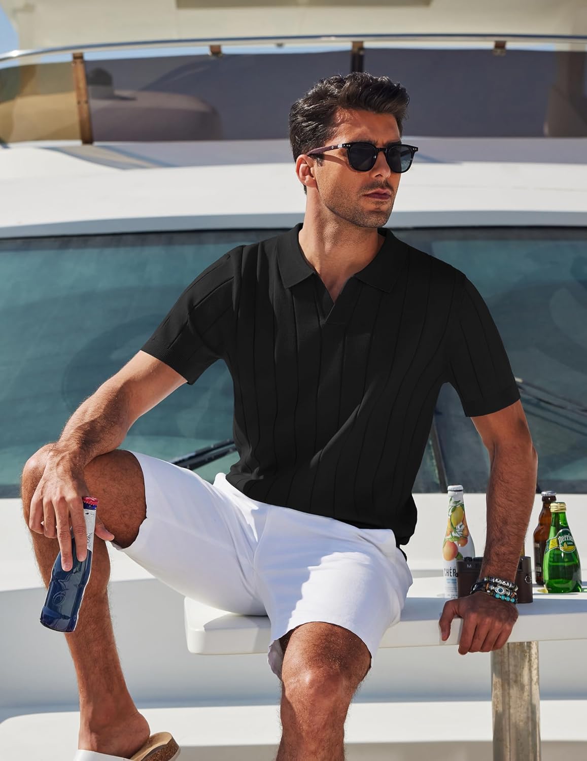 Arthur Polo Uomo – Polo Maglia Collo a V, Stile Old Money Elegante e Leggero
