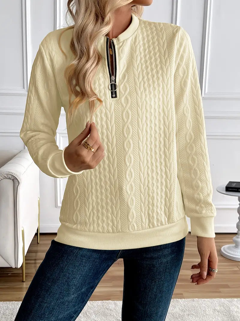 Margaux Felpa Donna Inverno – Maglione Con Cerniera Confortevole in Maglia con Design Elegante