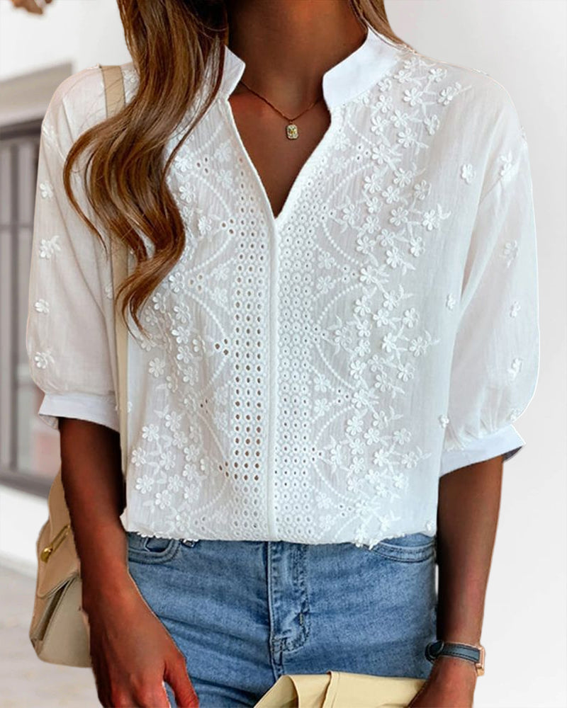 Emelia blouse dames – elegante top met pofmouwen & comfortabele pasvorm