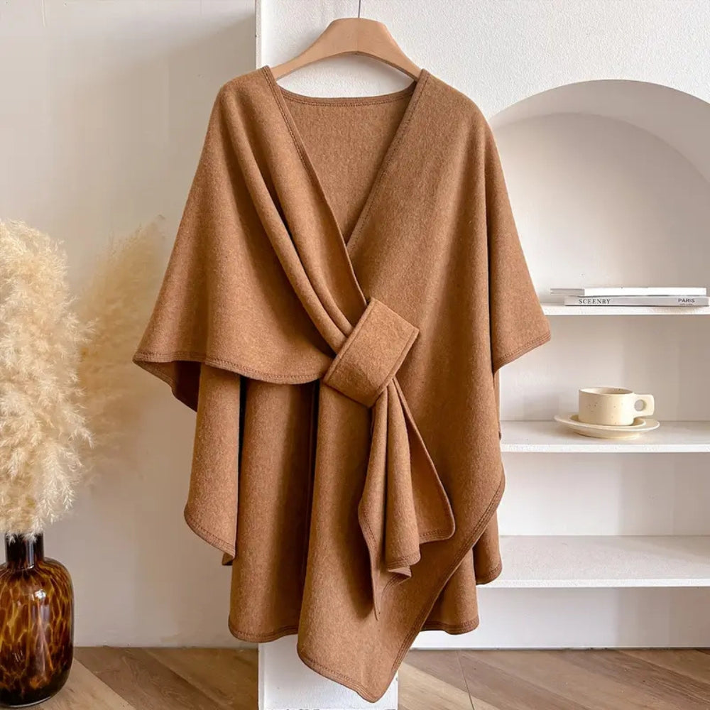 Vivian Manteau Cape Donna – Poncho Invernale Elegante Antivento in Microfibre Morbide e Calde