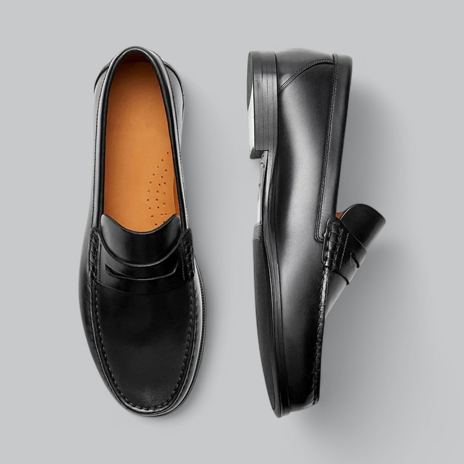 Joel Mocassins Homme en Cuir – Chaussures Habillées Sans Lacets avec Semelle en Caoutchouc pour Tenues Décontractées & Formelles