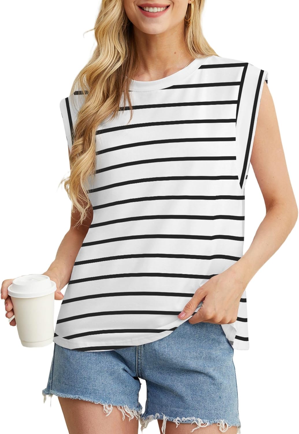 T-shirt Sophie Donna – Top in Cotone Taglio Ampio Maniche Corte Casual Chic