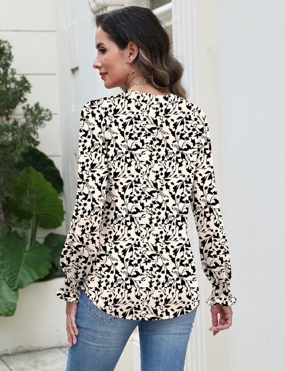 Crissy blouse dames V-hals – met knopen, korte mouwen, ruime elegante tuniek