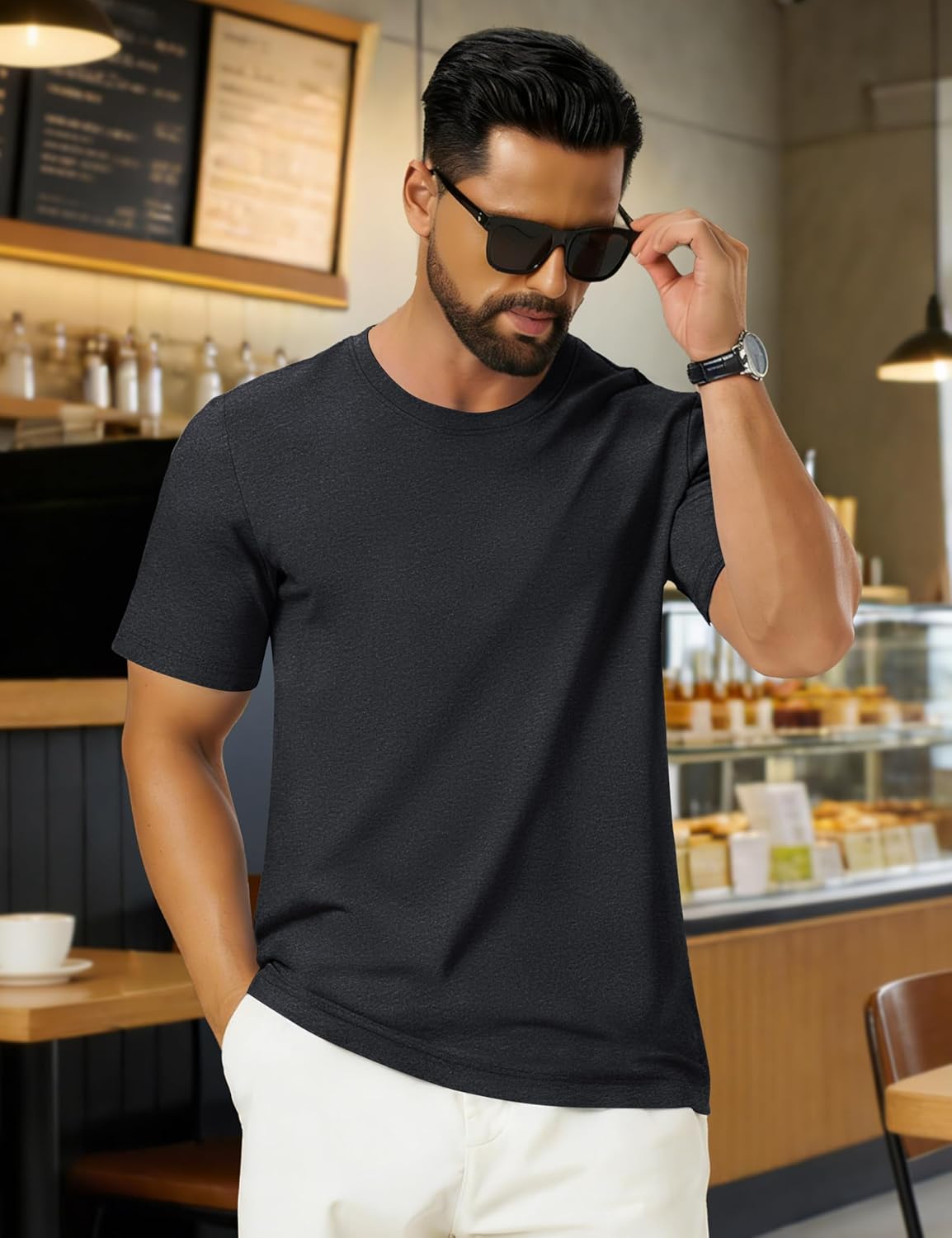 Léon T-Shirt Herren – Weiches Baumwoll-T-Shirt, atmungsaktiv & einfacher Casual-Stil