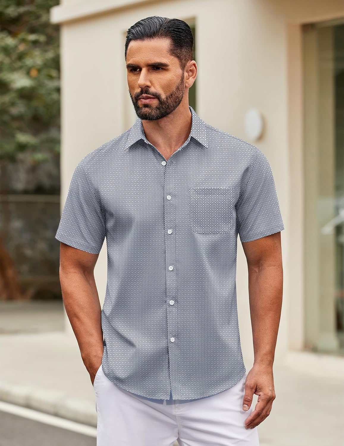 Harold Camicia Uomo – Camicia Maniche Corte, Stile Casual Chic & Comfort Estivo
