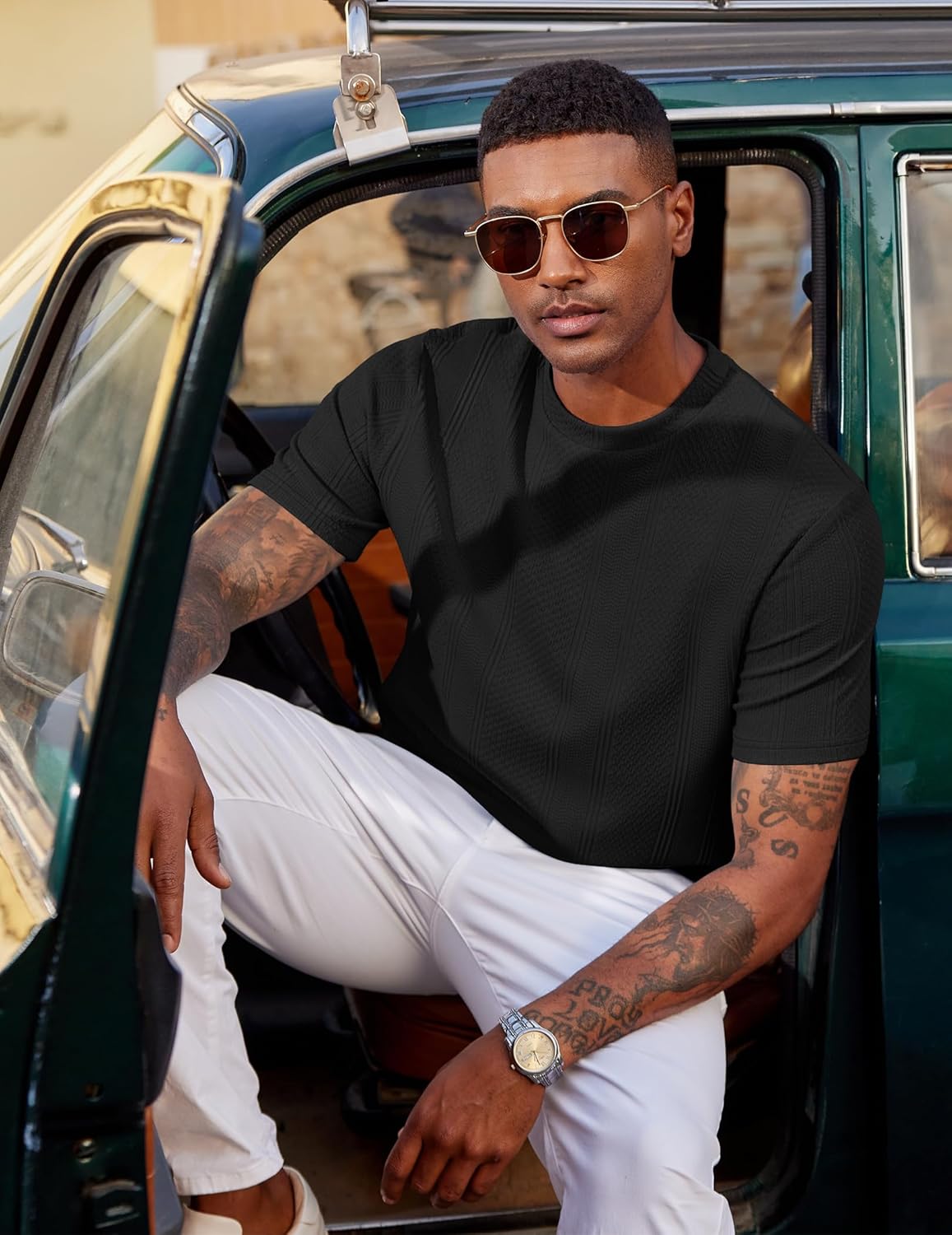 Koszulka Wilbert męska – koszulka z teksturowanej dzianiny, lekka i w stylu casual chic