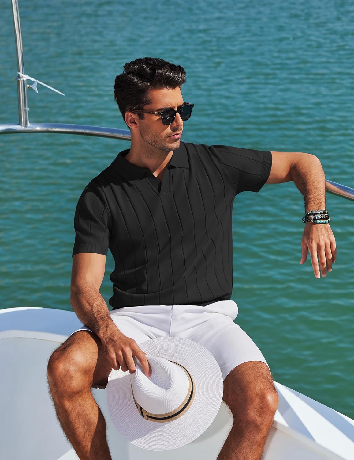 Arthur Polo Uomo – Polo Maglia Collo a V, Stile Old Money Elegante e Leggero
