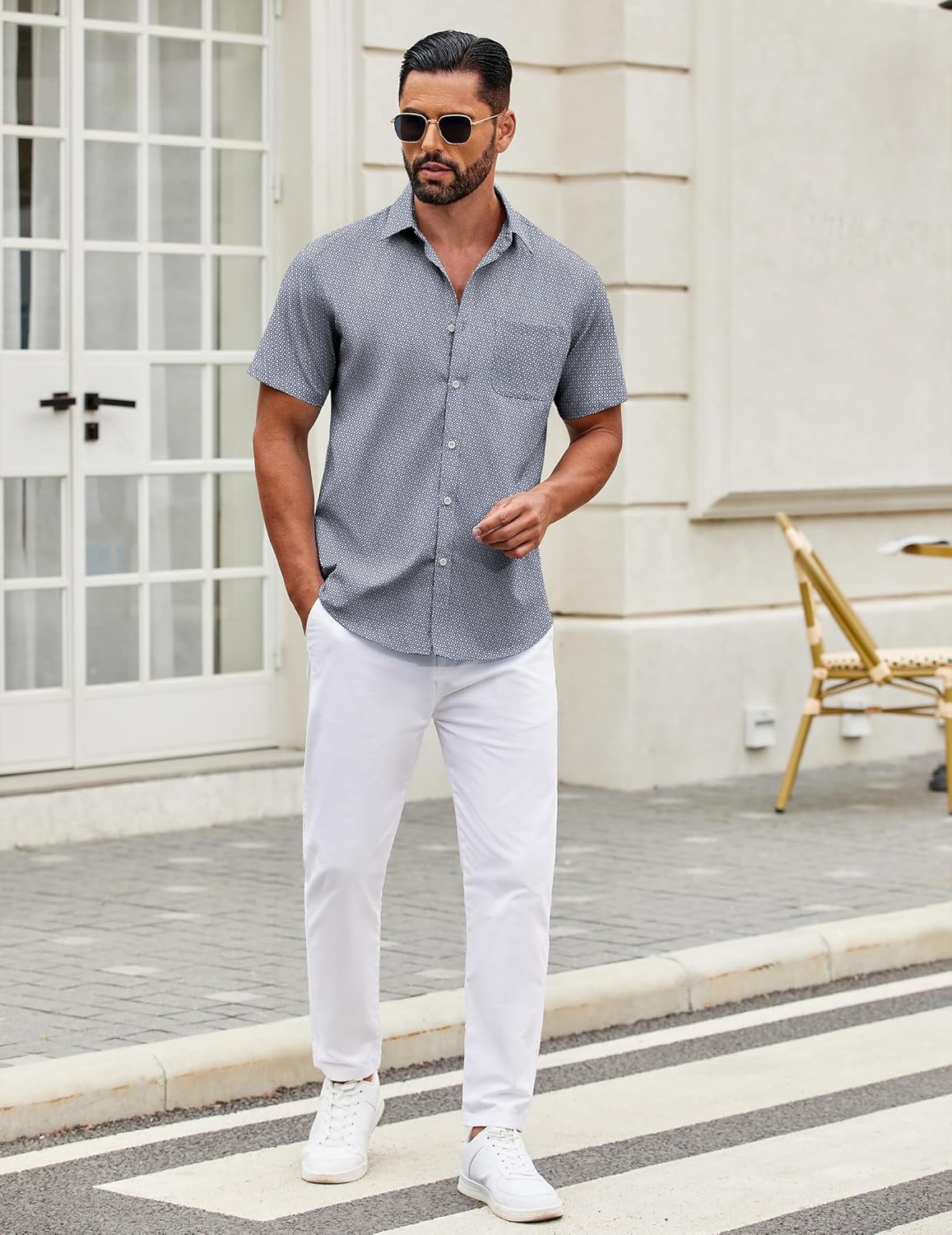 Harold Camicia Uomo – Camicia Maniche Corte, Stile Casual Chic & Comfort Estivo