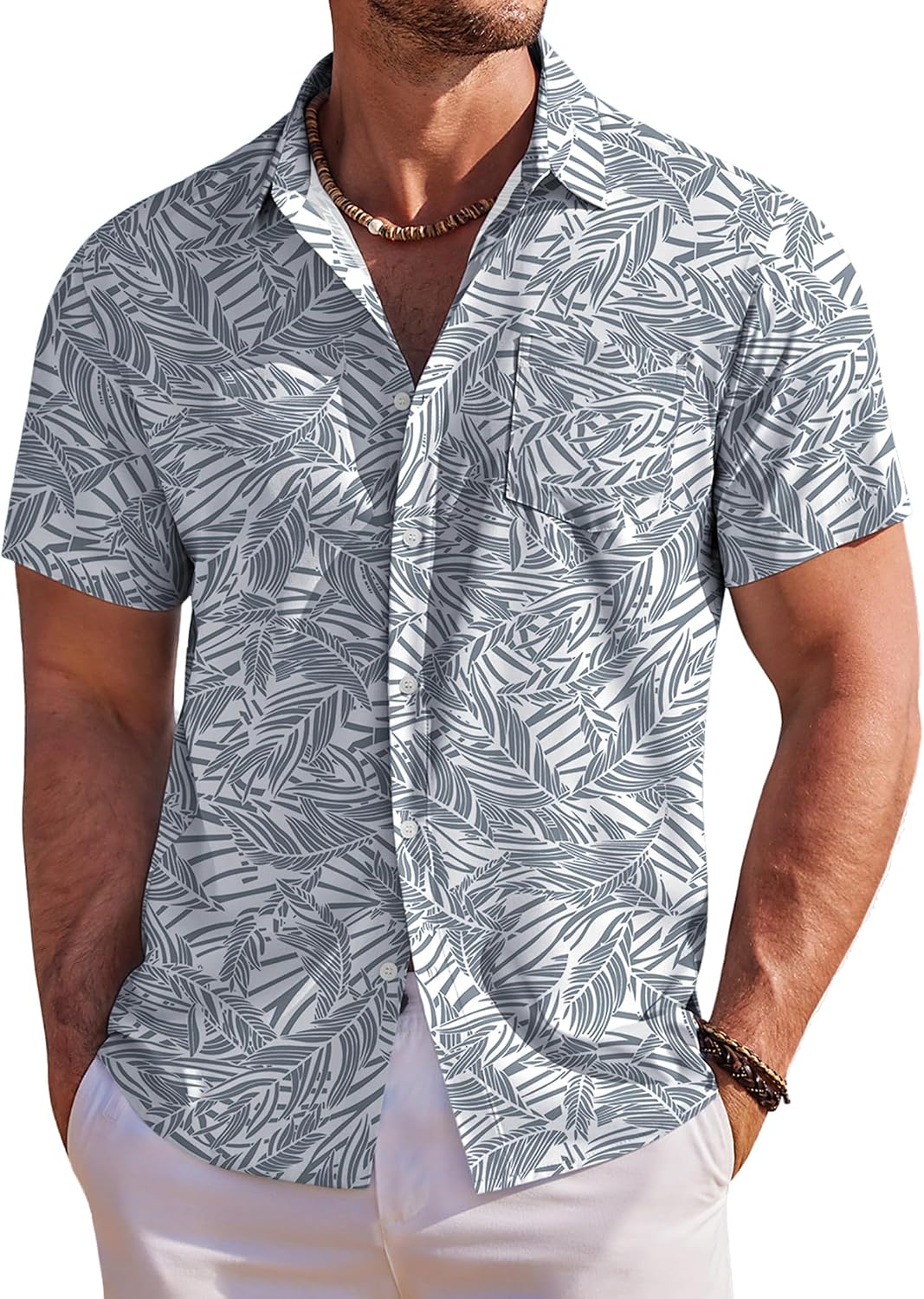 Camisa hawaiana para hombre Jake – Camisa tropical floral de manga corta con botones