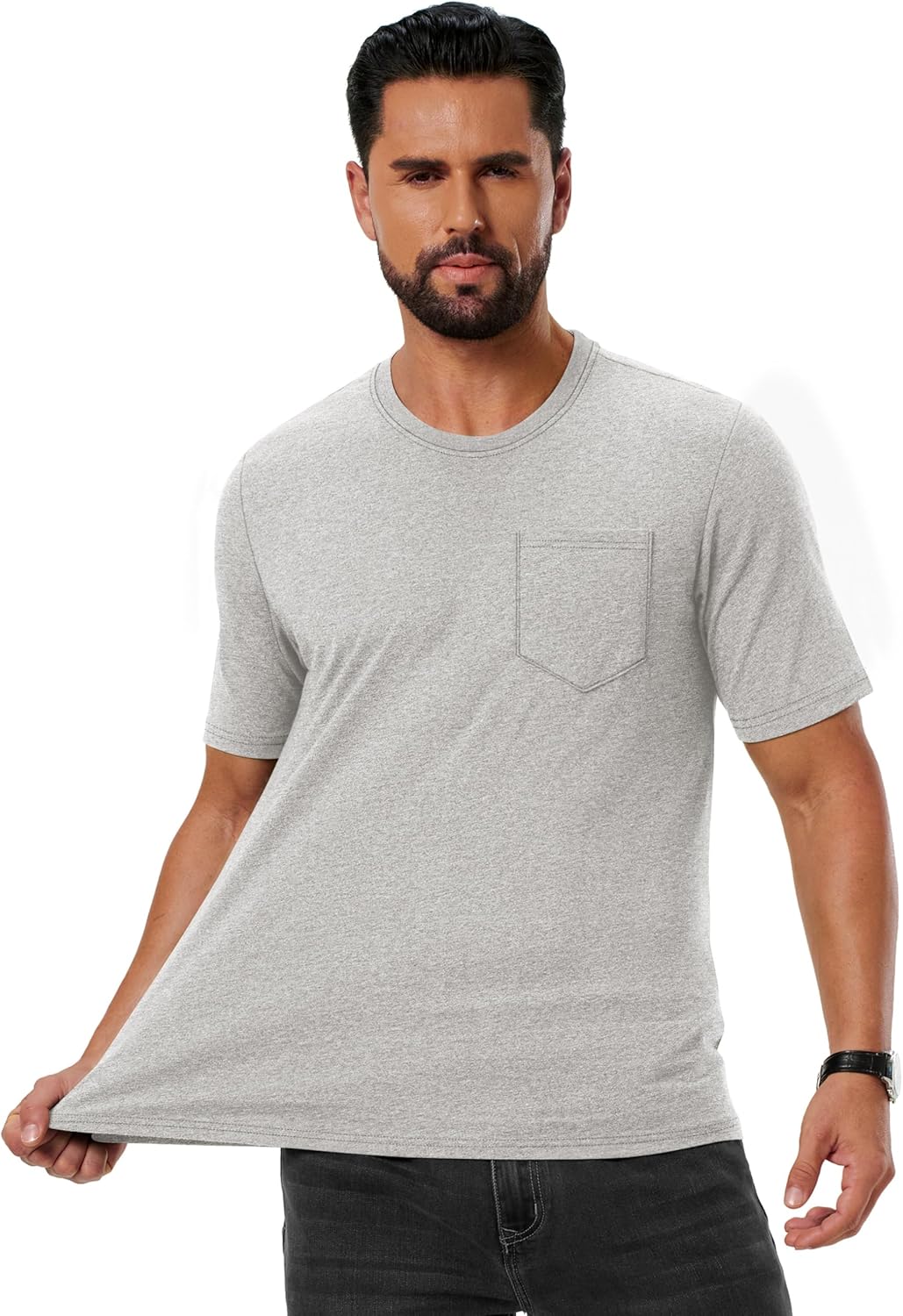 Leonardo T-shirt Heren – Zacht katoenen T-shirt met zak, ademend & casual zomer