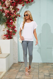 Blusa Fena Donna Oversize – Maniche Pipistrello, Doppio Strato, Top Leggero Estivo